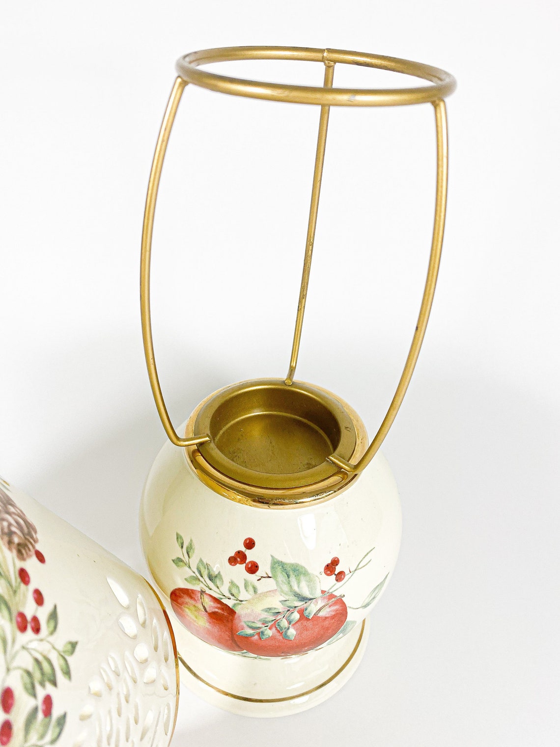 Tea Light Lamp Lenox Vintage Lamp Ceramic Christmas Lamp Etsy