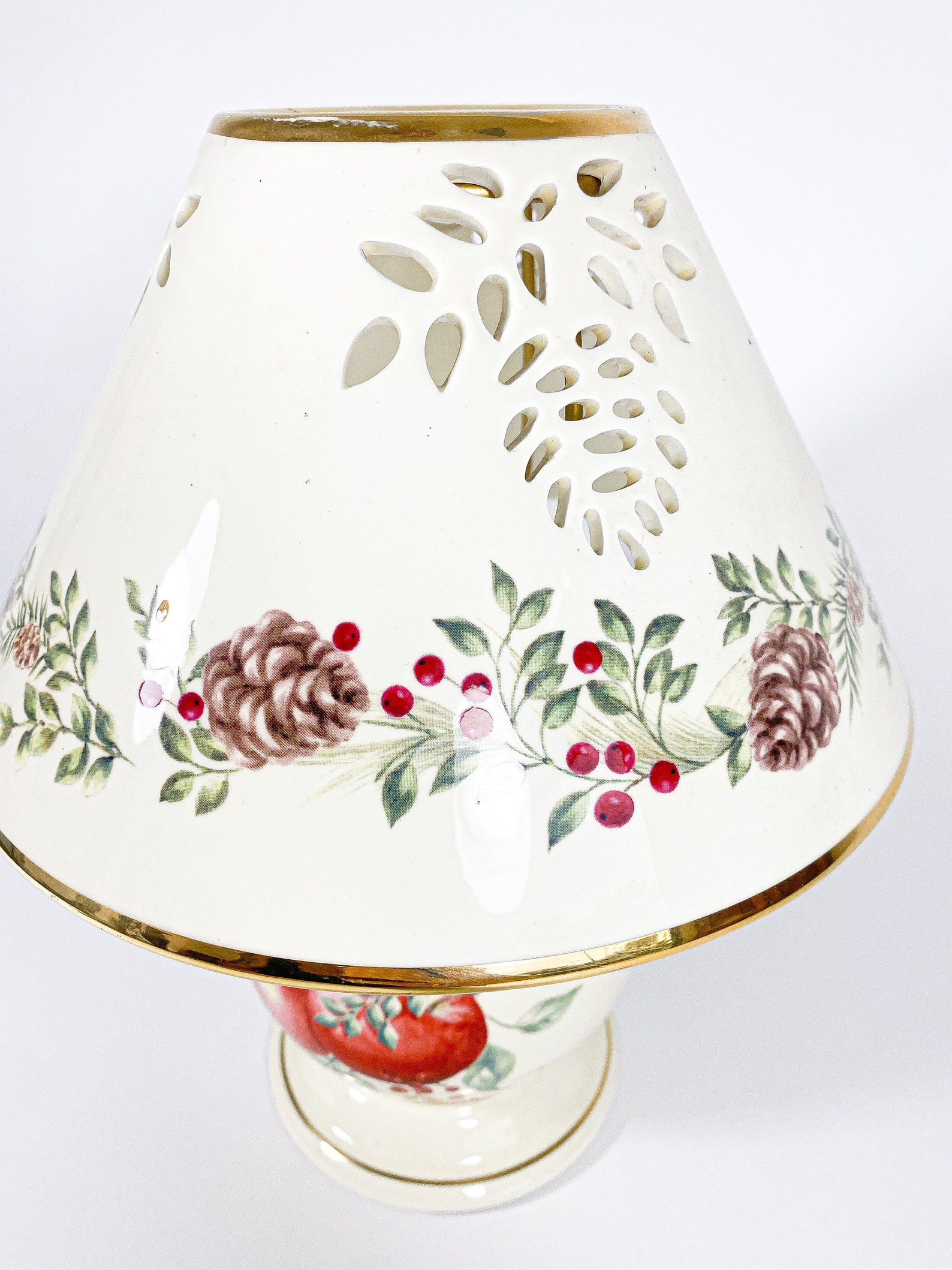 Tea Light Lamp Lenox Vintage Lamp Ceramic Christmas Lamp Etsy