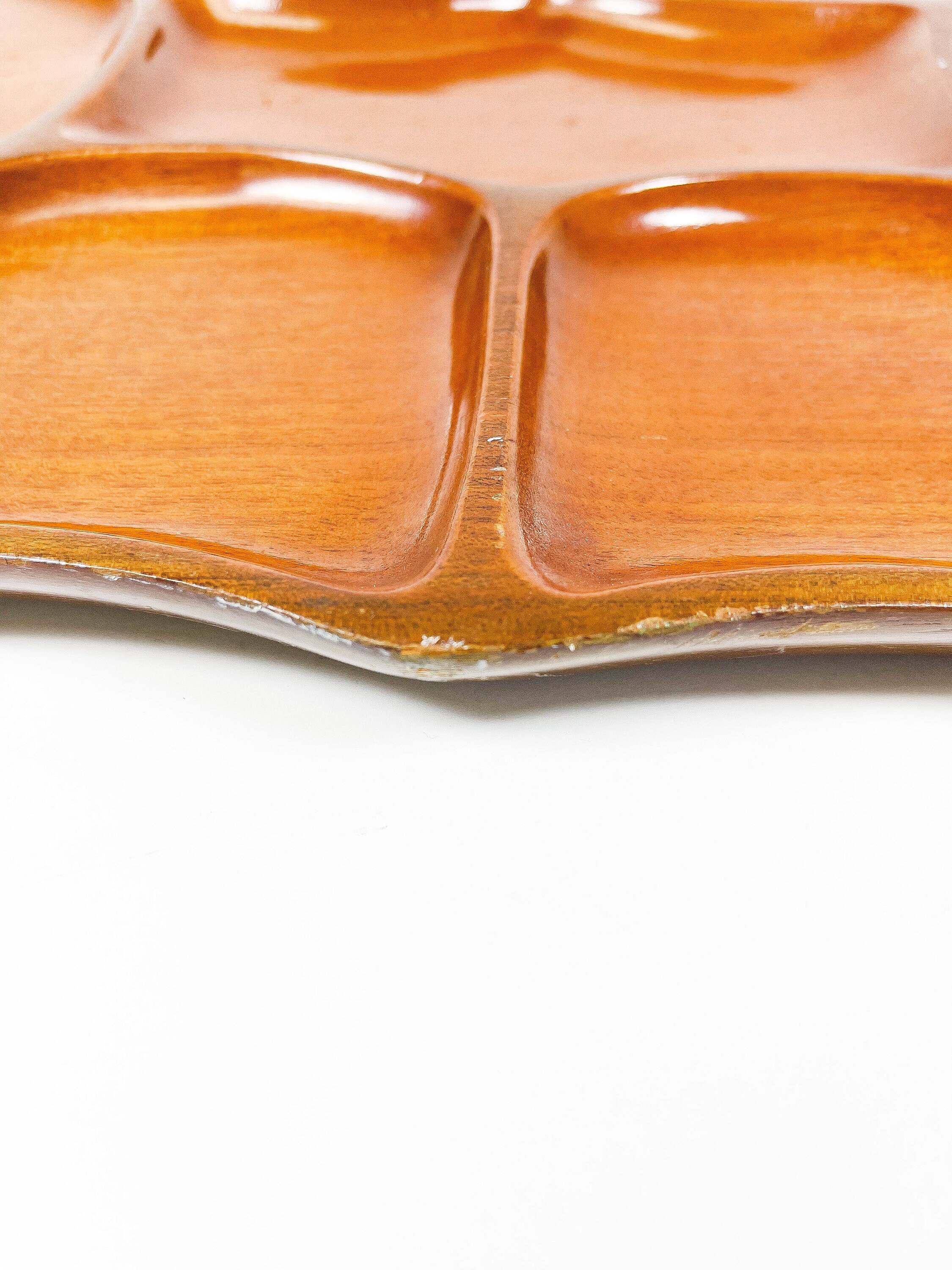 Solid Mahogany Divided Serving Tray Vintage Platter Etsy