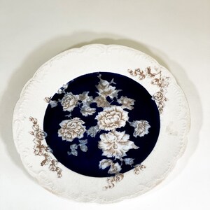 Flow Blue porcelain China rare & collectible La Belle blue pattern, Wheeling Pottery, Flow blue floral antique plate