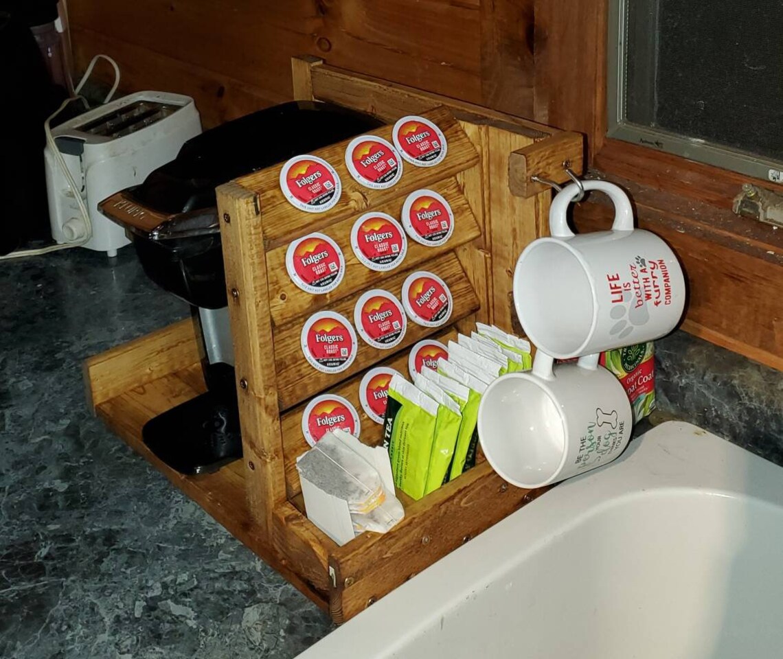 Coffee Stand for Keurig With Pod Tea Bag and Mug Storage Etsy