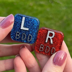 Small Square Xray Markers, Glitter, 2-3 Initials, Xray Tech Gift