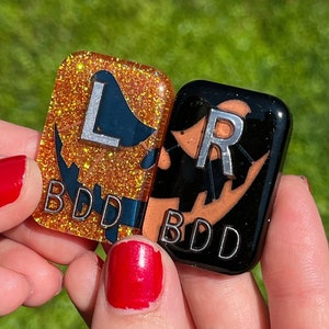 Spooky Jack O Lantern Xray Markers, Fall Pumpkin, Glitter, Rectangle, 2-3 Initials, Xray Tech Gift