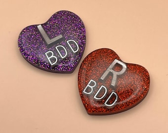 Valentine Heart Xray Markers, Glitter, 2-3 Initials, Rad Tech Gift