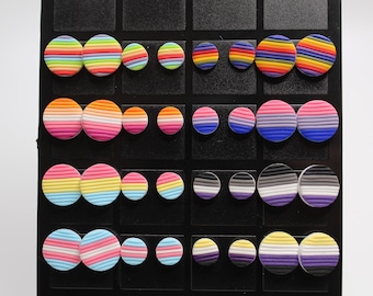 Pride/LGBTQIA+ Clay Studs - 1 Pair- Polymer Clay and Stainless Steel Stud Earrings