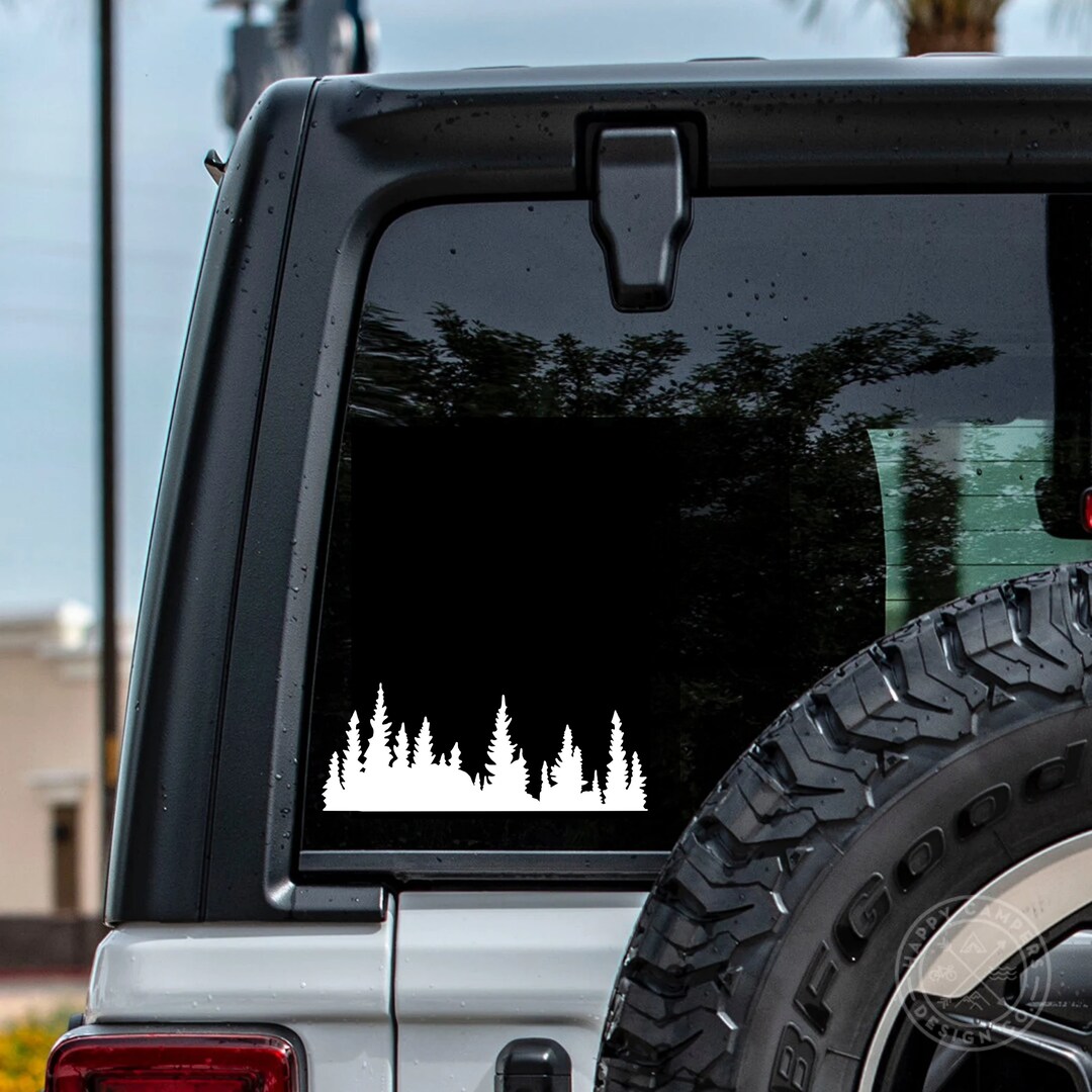 Tree Line Silhouette Nature Car Decal Pine Tree National Park Decal ...