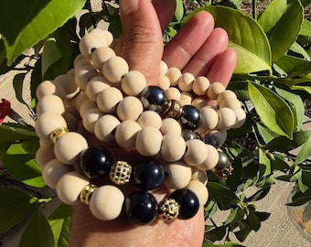 White Wood & Gemstones