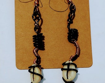 Cowrie Shell Dangle Earrings