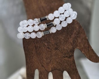 White Jade & Hematite
