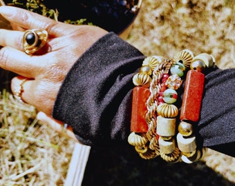 Red Ceramic & Brass