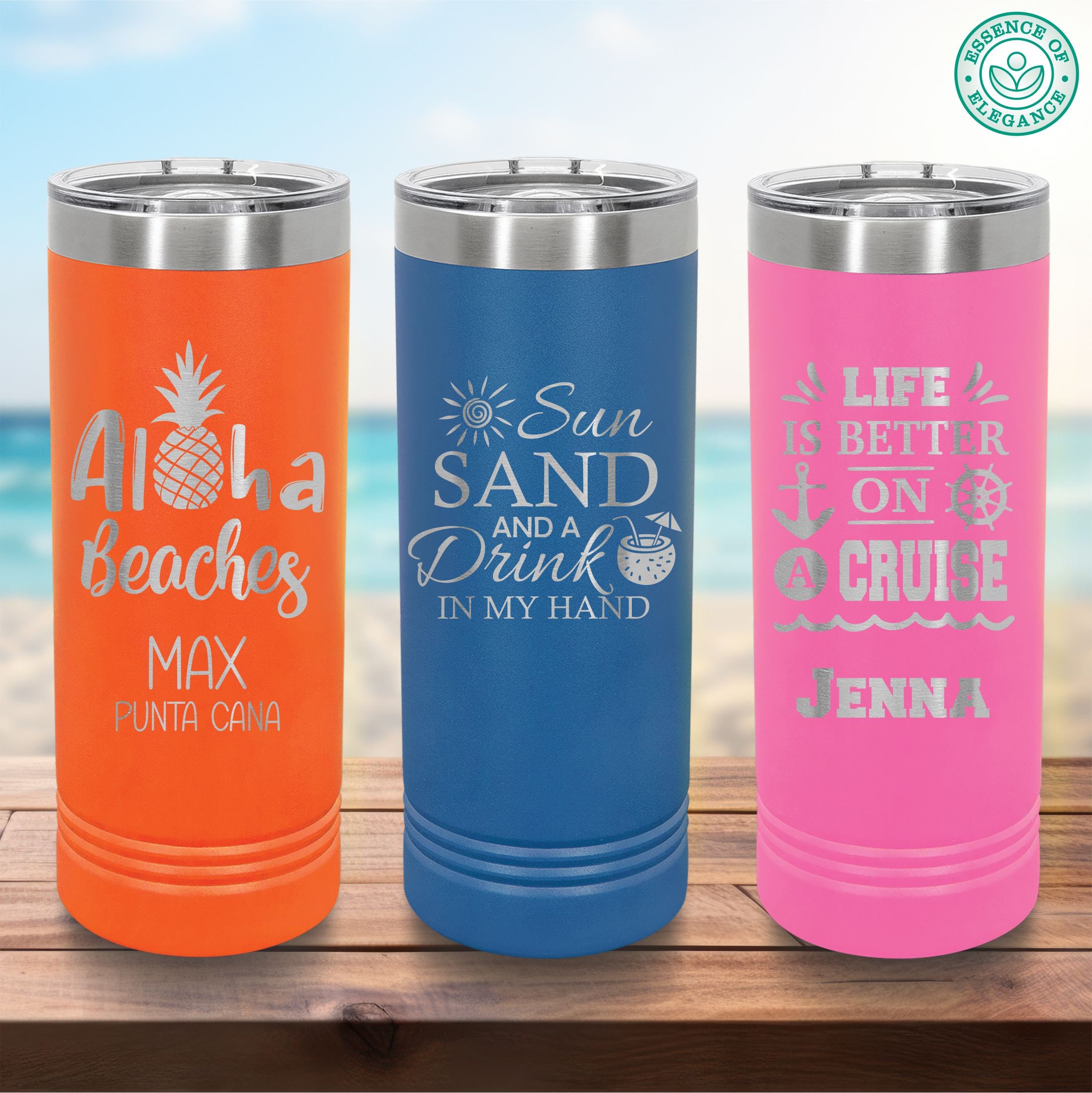 Personalized Beach Vacation Tumbler, 30 Oz Polar Camel Stainless