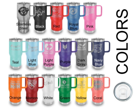 Stainless Steel Coffee Mug with Handle and Lid Insulated Travel - Tumblers  and more Gift Shop and Boutique