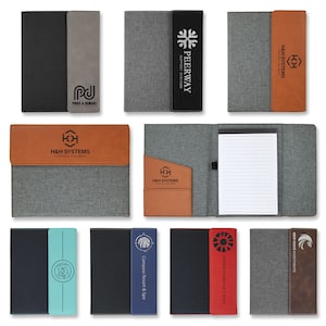 Personalized Leatherette Canvas Portfolio with Magnetic Flap, 7&quot; x 9&quot;