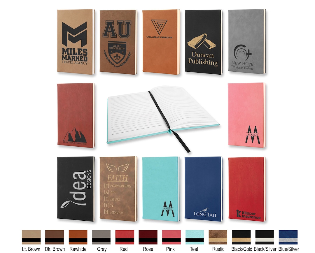 Personalized Leatherette Journal Custom Laser Engraved Faux Etsy