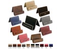 Personalized Leatherette Business Card Holder, Faux Leather Phone Stand, Laser Engraved Name, Custom Text or Logo