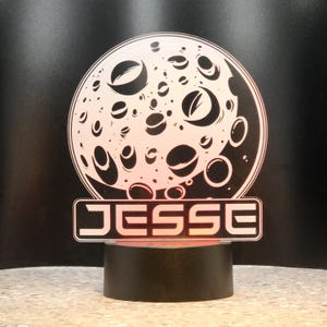 Personalized Planet Light Name Custom Space LED Outer Space Room Decor Custom Name Moon Lamp Space Gift for Kids Moon Night Light Astronaut