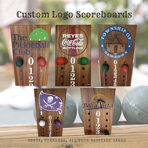 Personalized Bocce Scoreboard | Custom Logo Engraved | XL Size | Stylish Scoring Pegs
