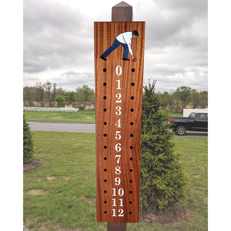 Bocce Scoreboard Mahogany Full Size Extra Large Scoring Etsy