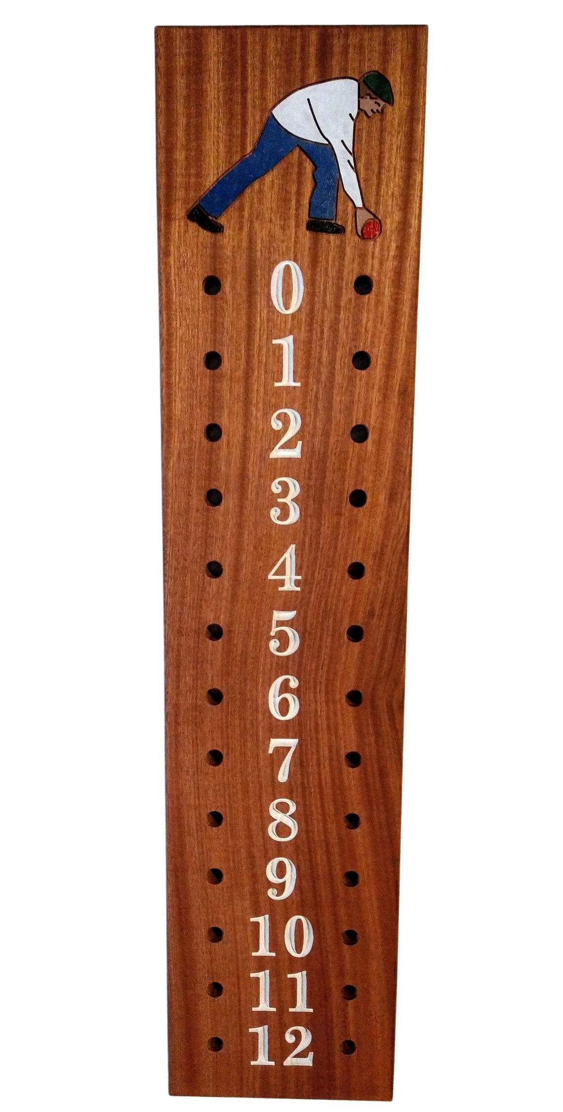 Bocce Scoreboard Mahogany Full Size Extra Large Scoring Etsy