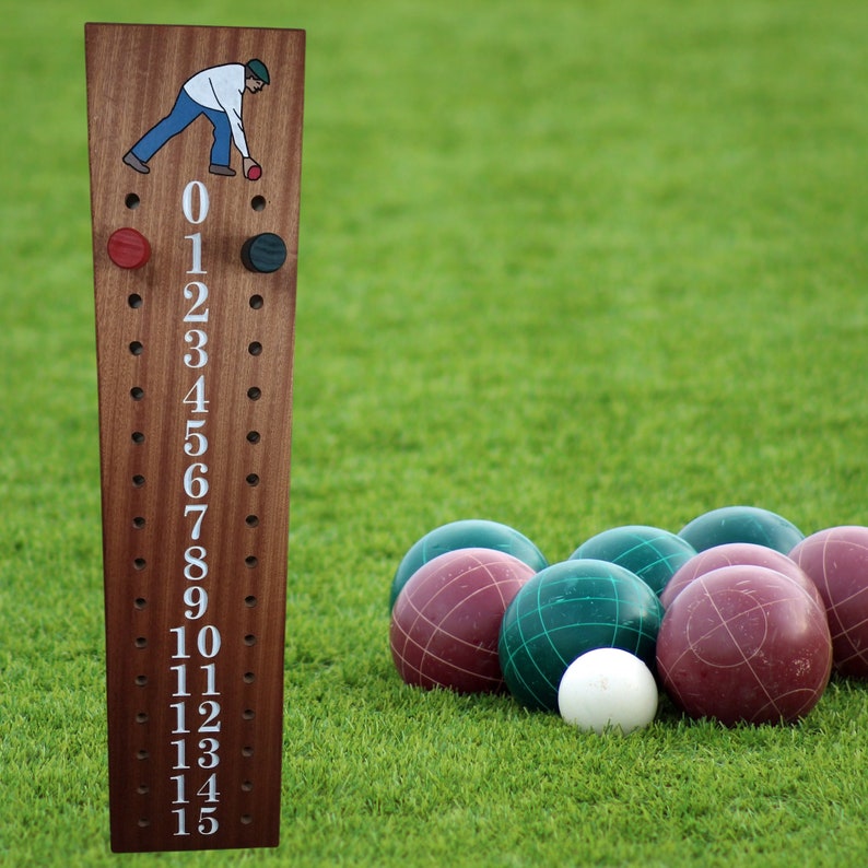 Bocce Scoreboard Mahogany Full Size Extra Large Scoring Pegs Etsy