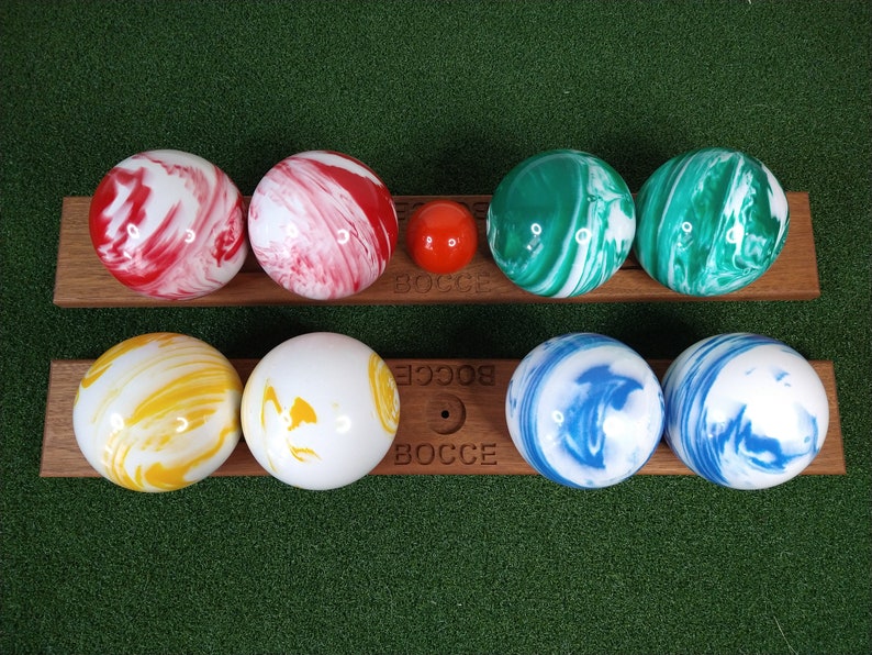 Mahogany Wood Bocce Ball Holders Bocce Ball Racks Etsy