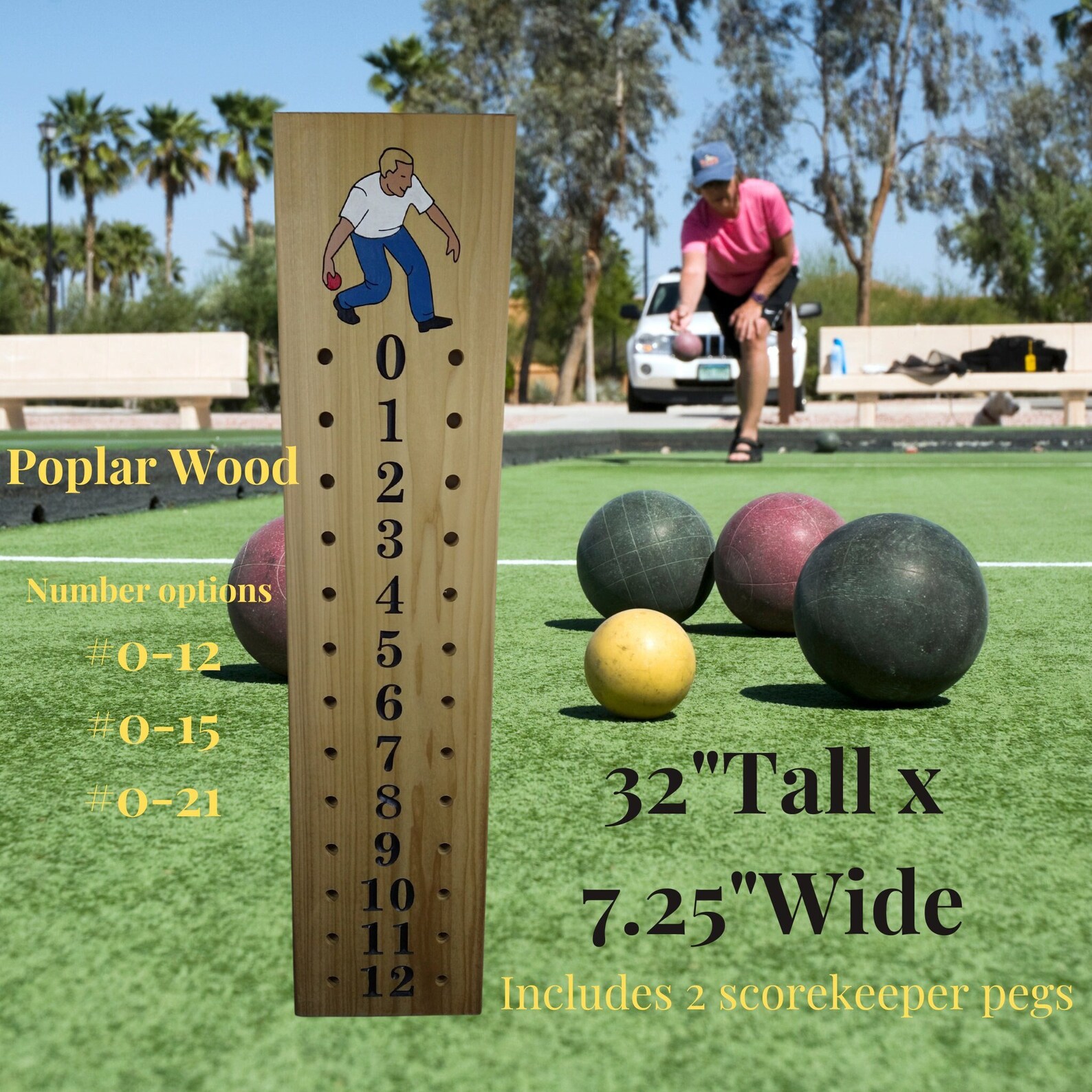 Bocce Scoreboard Extra Large Size Numbered 112 Perfect Gift Engraved