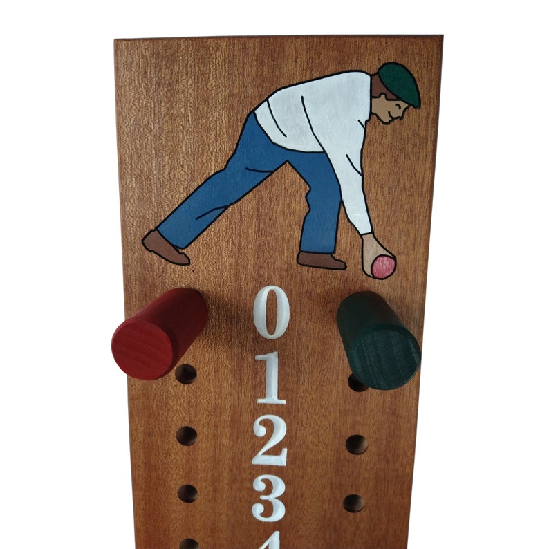 Bocce Scoreboard Mahogany Full Size Extra Large Scoring Pegs Etsy