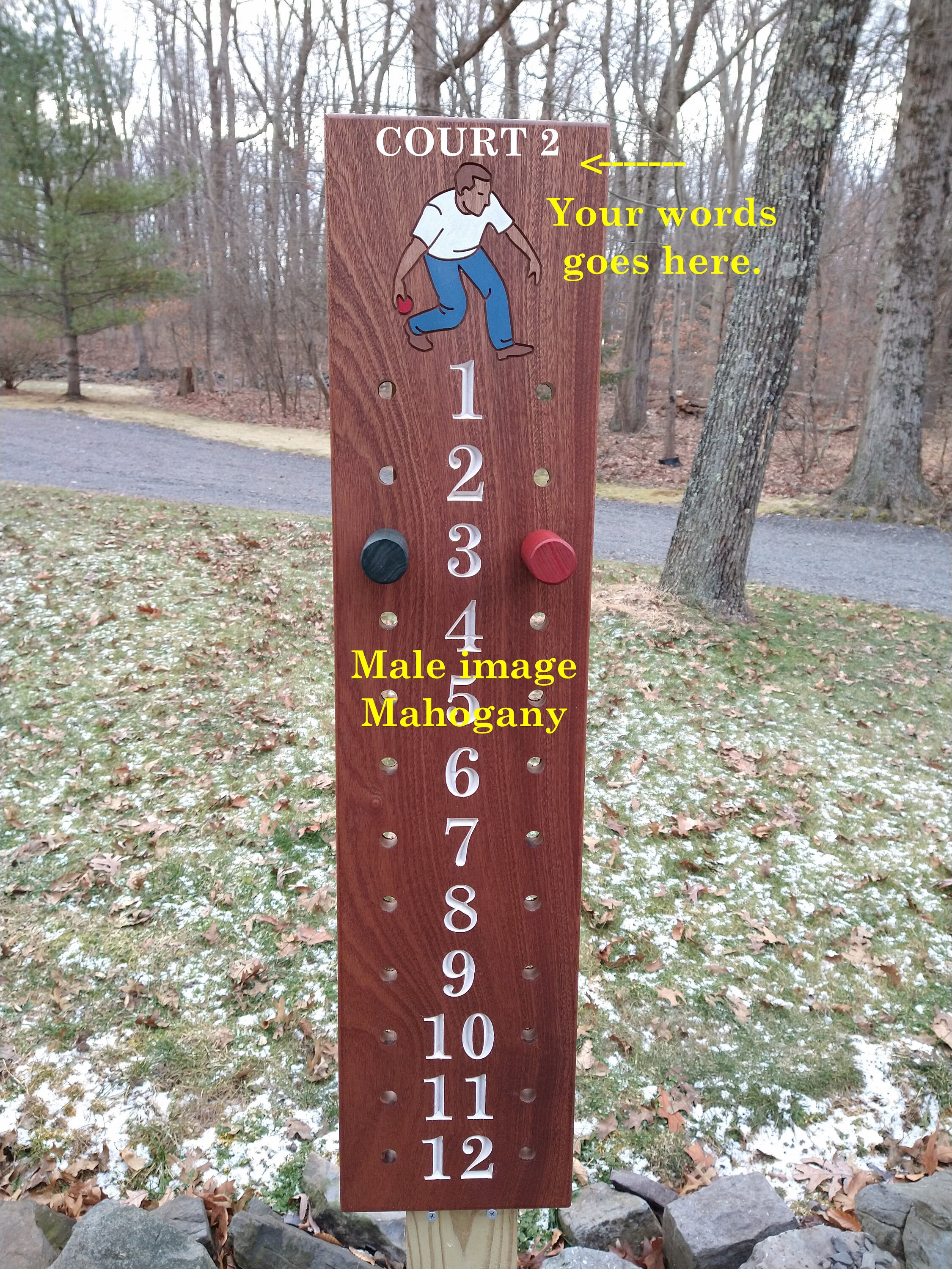 Personalized Bocce Scoreboard Extra Large Size the Perfect Etsy