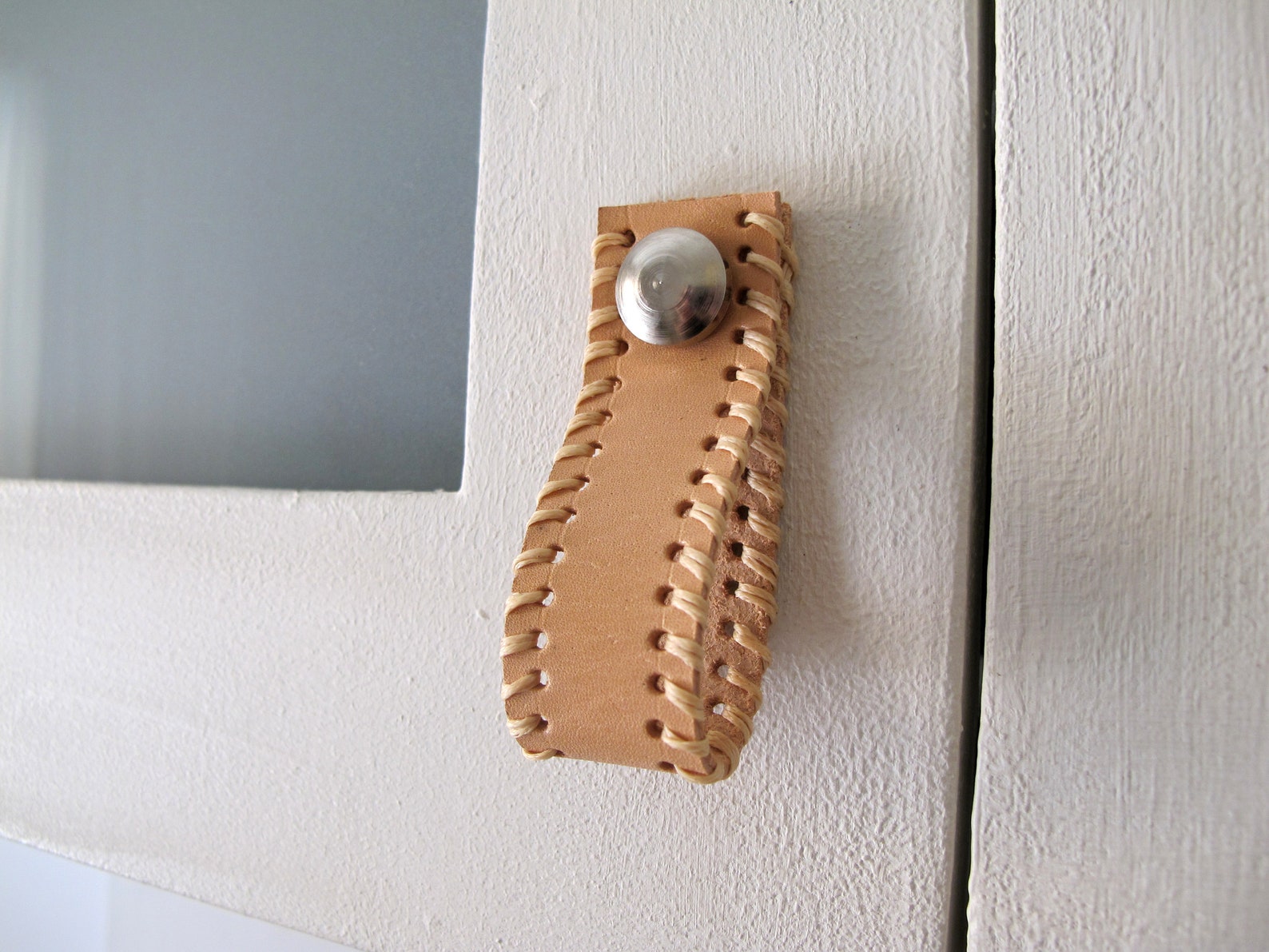 Leather Drawer Pulls Handmade Leather Handles Pulls Etsy