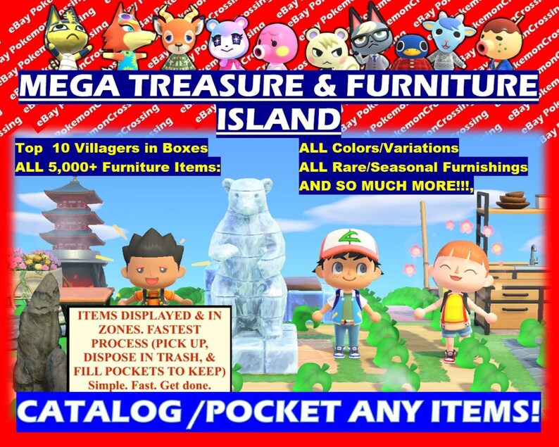 Animal Crossing Ultimate Treasure Island 5700 Items ALL | Etsy
