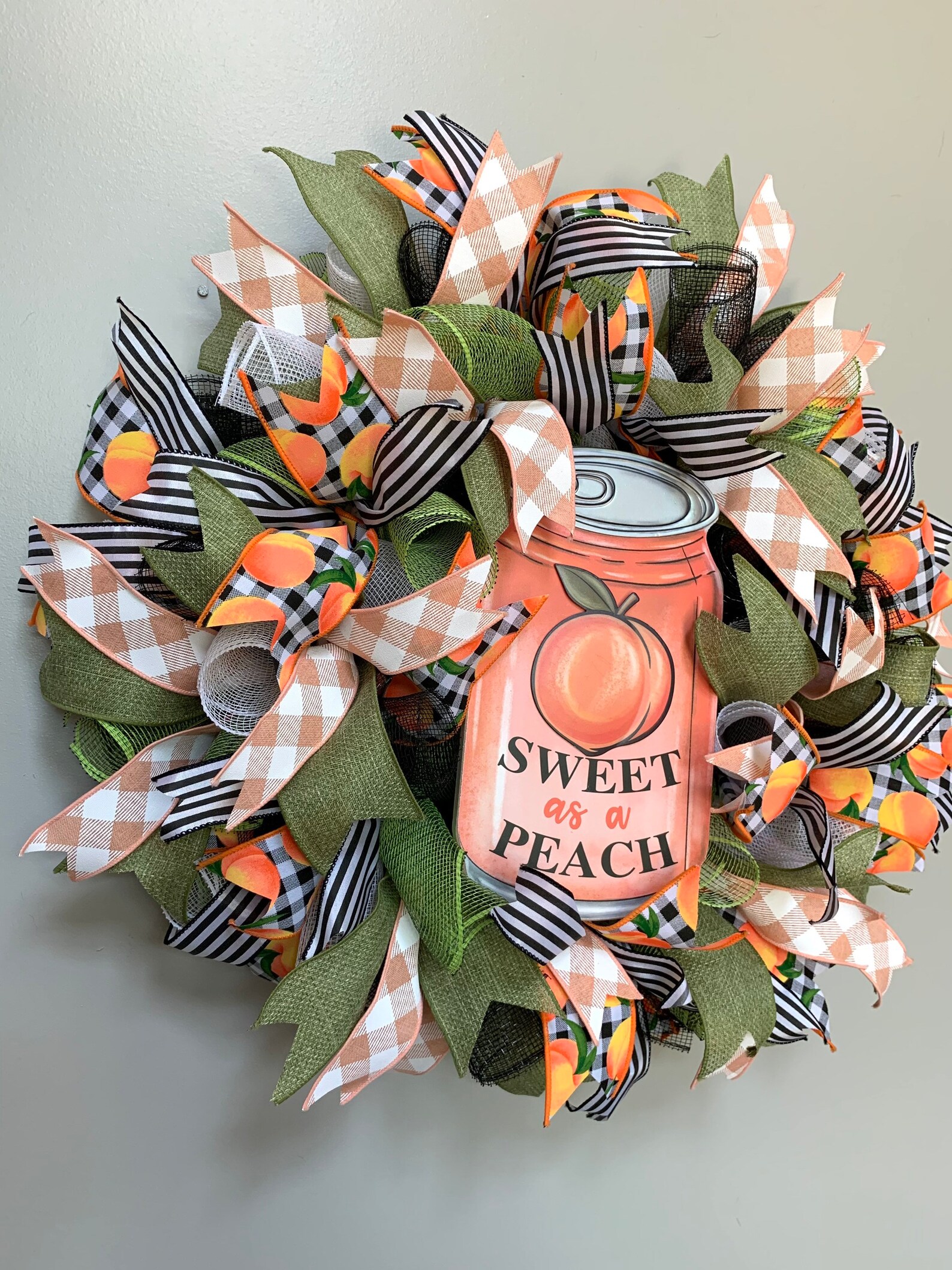 Peach Wreath Peaches Front Door Wreath Summer Etsy