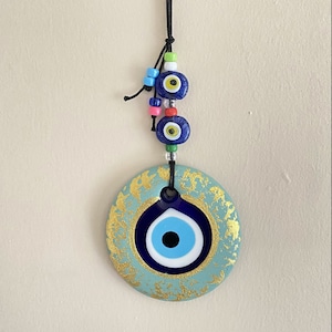 Nazar amulet, Evil eye christmas ornament, evil eye decor, colored glass, greece evil eye, Bead eye ornament, Bedroom protection