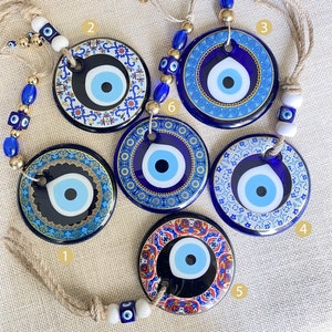 Stain Glass Round Blue Nazar Amulet, Christmas Ornament Eye, Greece Evil Eyes Wall Hanging, Evil eye decor, Turkish Nazar, Blue eyes greece