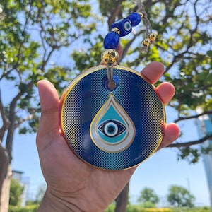 Evil Eye Wall Hanging,Glass Evil Eye Wall Charm,Home Decor, Home Gift Idea, House Protection, Turkish Evil Eye, Evil Eye Home Decor,Evil Eye