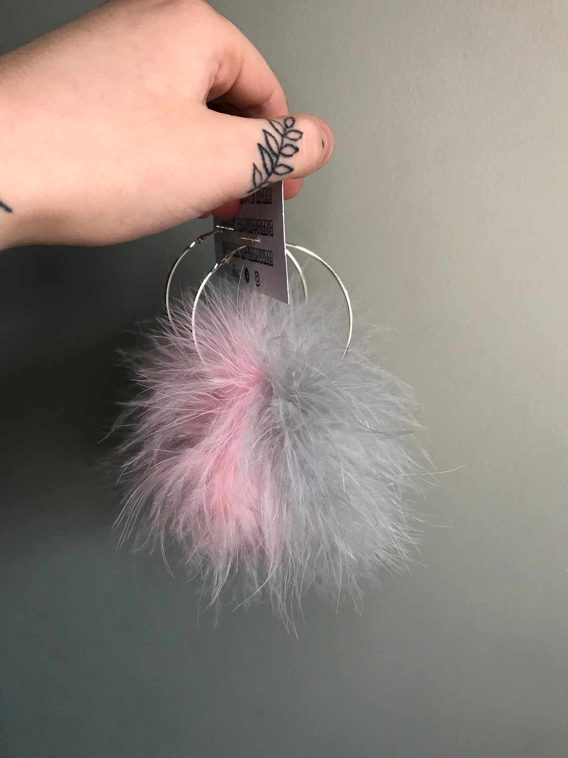 Fluffy hoop earrings Etsy