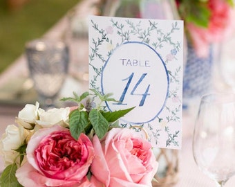Custom Watercolor Table Numbers