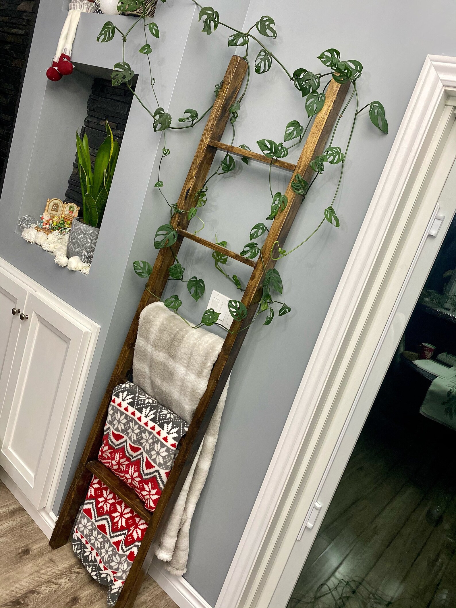 Rustic Decorative Blanket Ladder Vine Climbing Ladder Great Etsy