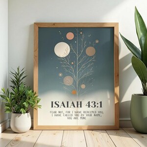 Isaiah 43:1 Christian Wall Art Printable, Fear Not Bible Verse Art, Scripture Quote Digital Download, Colourful Faith Decor Scripture Art