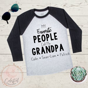 Customizable Grandpa Baseball Tee | My Favorite Call Me Grandpa Shirt | Pop Pop | Paw Paw| Gift for Grandpa | Grandpa Shirt| Baseball Shirt