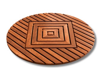 Round Teak Waterproof Shower Mat – Turns Every Shower into Spa-Like Luxury