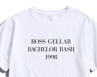 Friends Tshirt Ross Gellar Bachelor Bash 1998 Bachelor Party T-shirt from Friends TV Show | Joey Best Man Graphic Tee | Ache Mode
