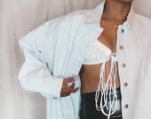 Toni Distressed Oversized Denim Shirt Jacket Shacket Baggy Boyfriend Jean Jacket Shirt Dress Ache Mode