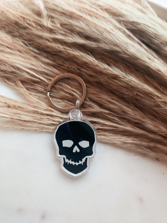 Skull Keychain - Etsy