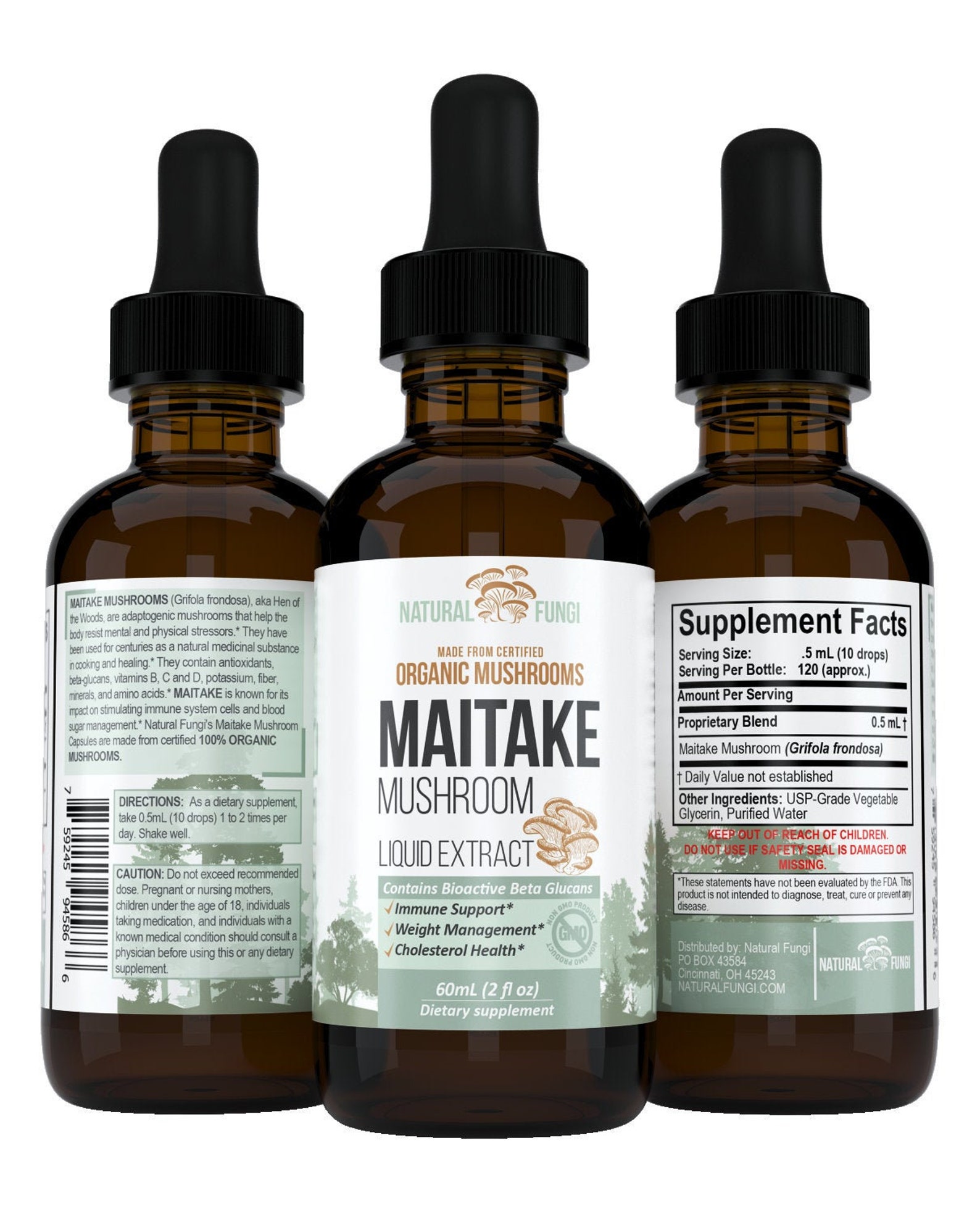 Maitake Mushroom Liquid Extract 2oz Bottle / Made With Etsy