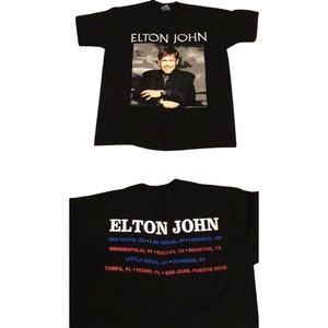 1995 Elton John tshirt I Sir Elton John I vintage concert t-shirt I black t-shirt I 1990s