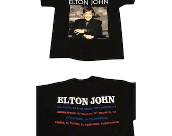 1995 Camiseta de Elton John I Sir Elton John I camiseta de concierto vintage I camiseta negra I década de 1990