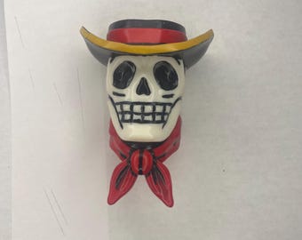 Cowboy skull wall planter