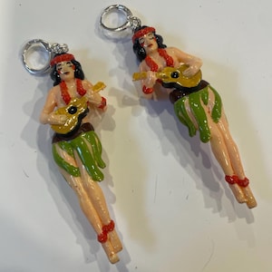 Hula girl earrings