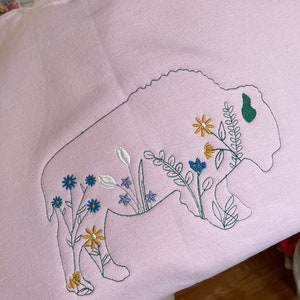 Floral Embroidery Buffalo Crew Buffalo Sweatshirt Pastel Buffalove Spring Buffalo image 3