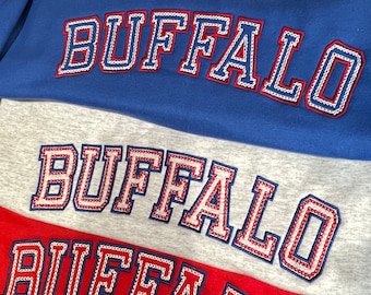 Buffalo Football Crew Neck | Fotbollskedjesömnadsräkningar Crew Neck | Buffalo Mafia